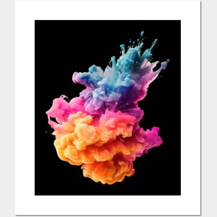 Ink Illusion - Colorful Explosion Rainbow Posters and Art